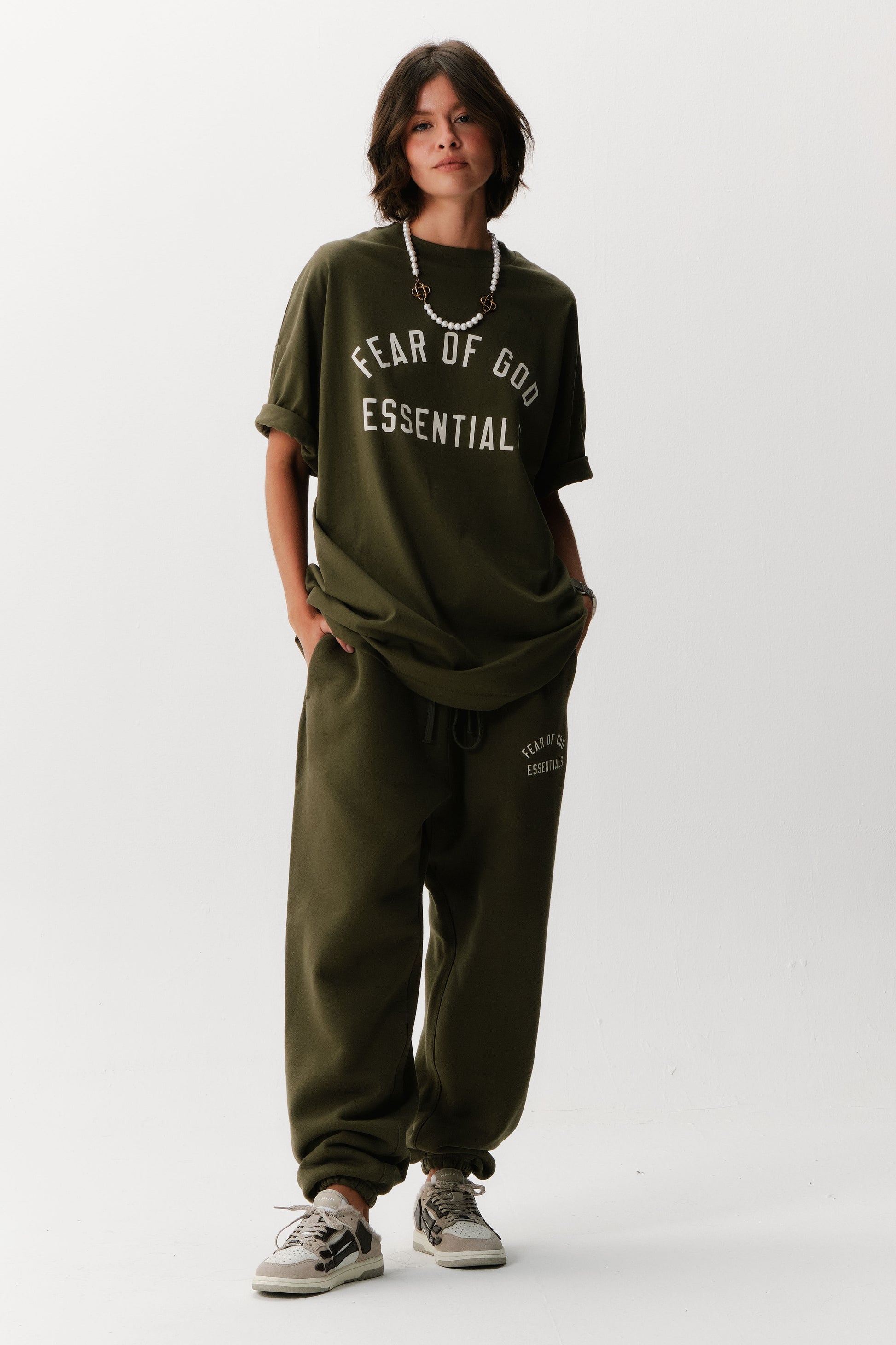 Calça Essentials Fleece Essential Military