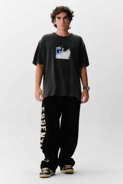 Calça Essentials Fleece Relaxed Black