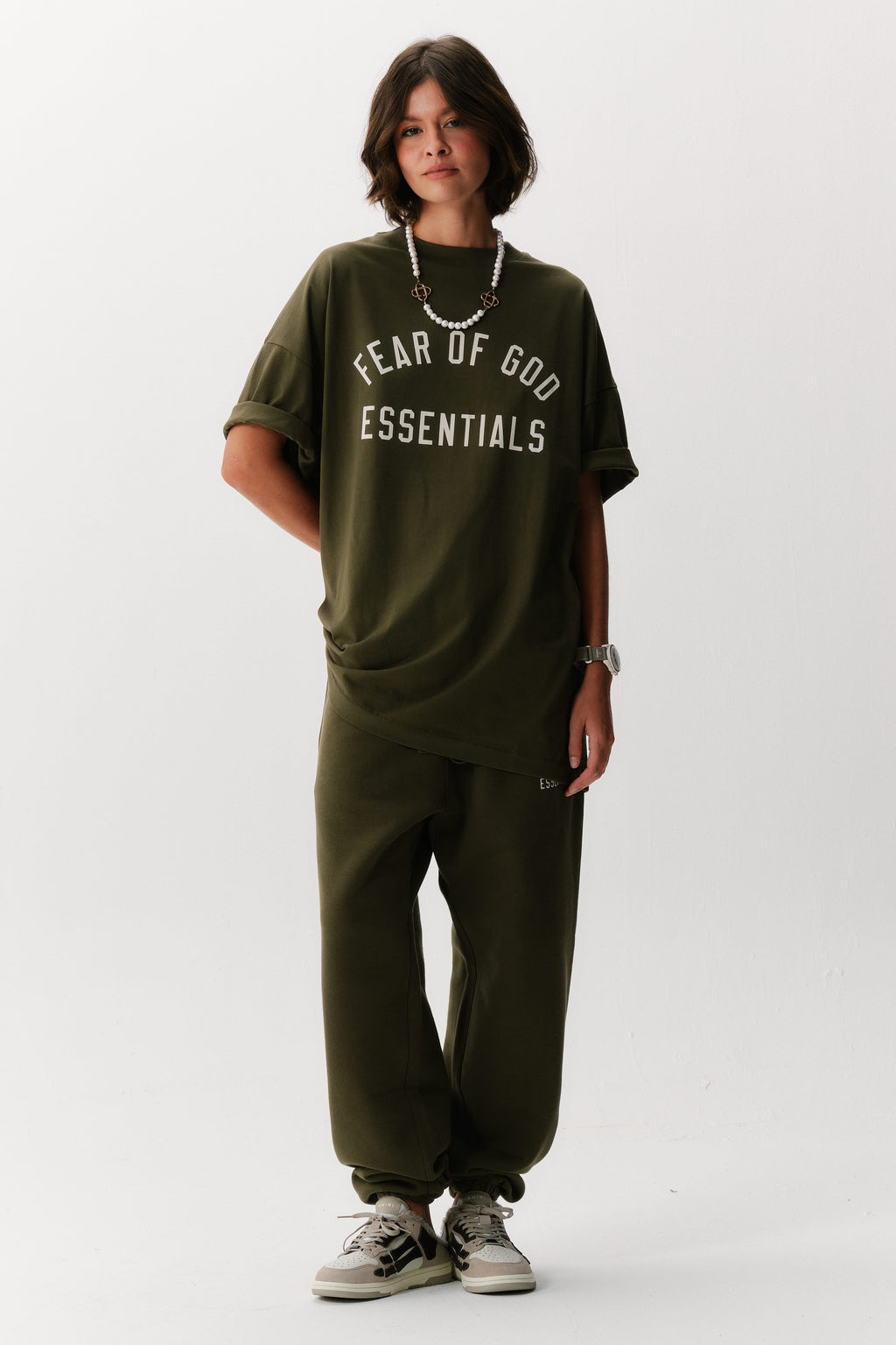 Camiseta Essentials Jersey Crewneck Military