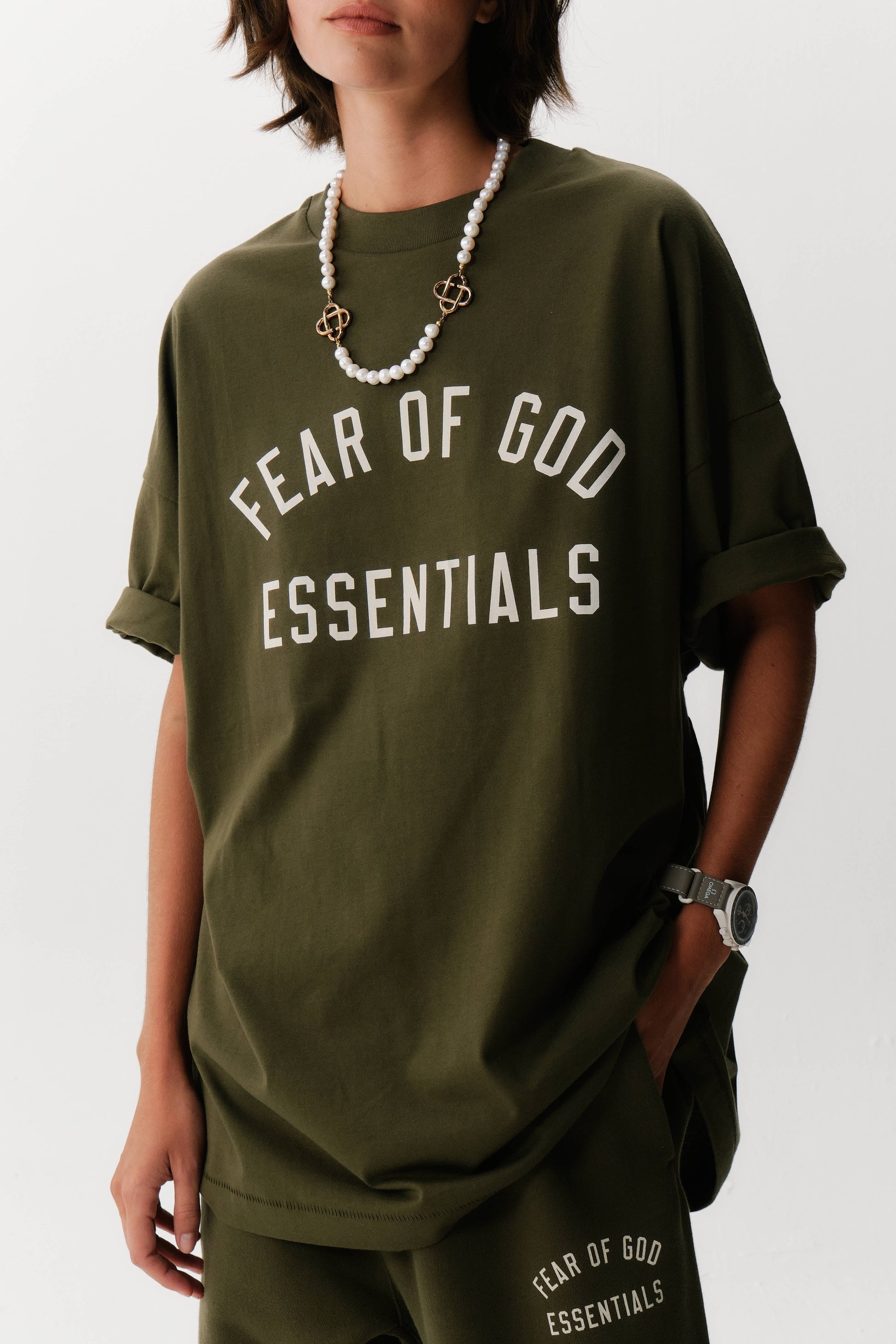 Camiseta Essentials Jersey Crewneck Military