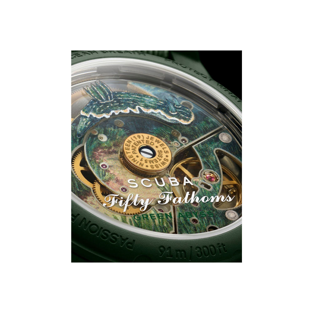Relógio Blancpain x Swatch Scuba "Fifty Fathoms" Green Abyss
