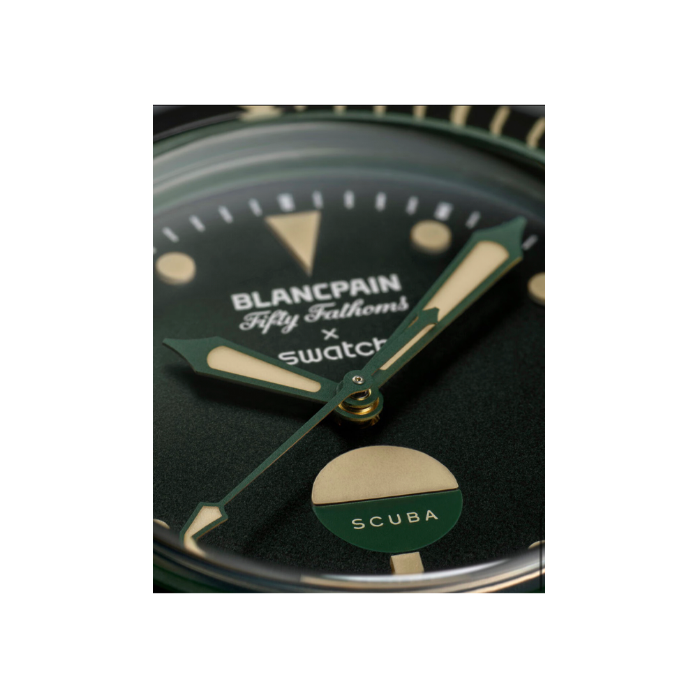 Relógio Blancpain x Swatch Scuba "Fifty Fathoms" Green Abyss