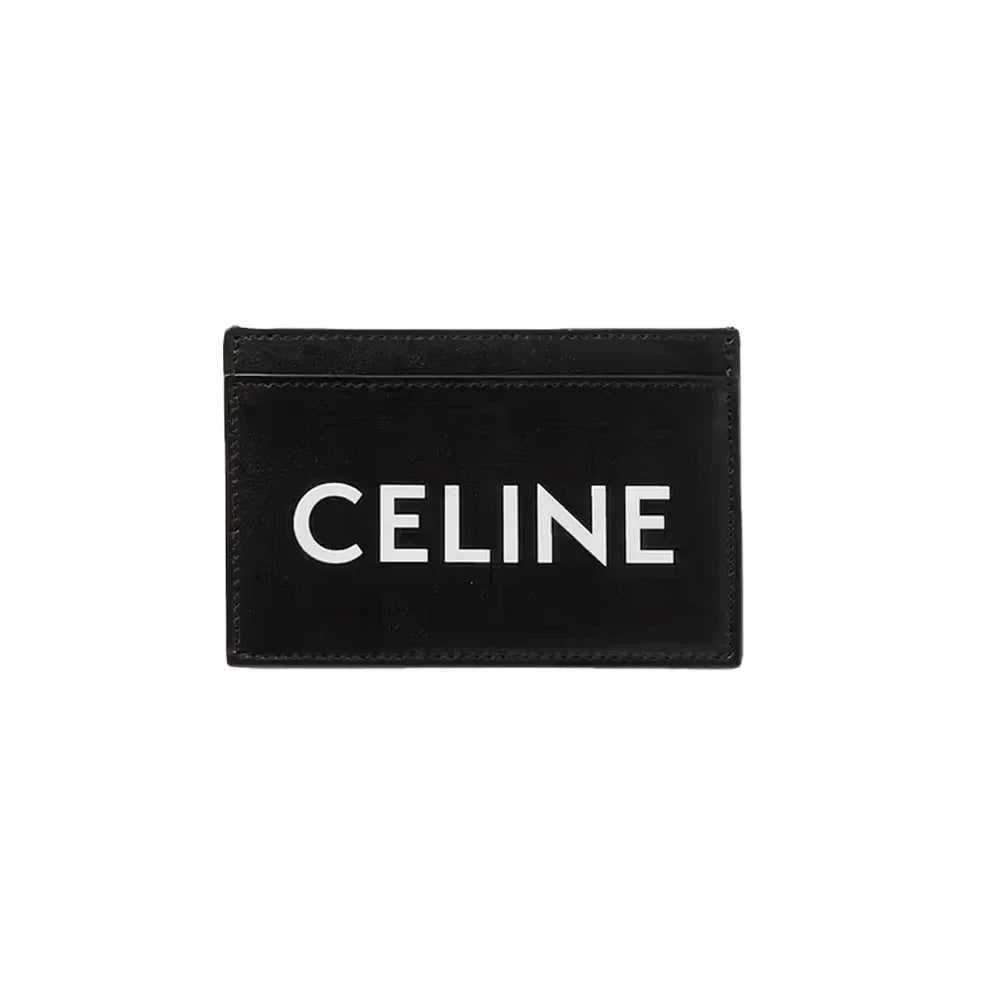 porta-cartao-celine-logo-print-preto